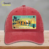 Hawaii Pineapple Novelty License Plate Hat Unconstructed Cotton / Red