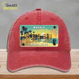 Beach Bum Hawaii Pineapple Novelty License Plate Hat Unconstructed Cotton / Red