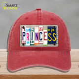 Princess License Plate Art Wood Novelty License Plate Hat Unconstructed Cotton / Red