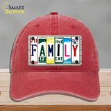 Family License Plate Art Wood Novelty License Plate Hat Unconstructed Cotton / Red