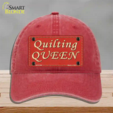 Quilting Queen Novelty License Plate Hat Unconstructed Cotton / Red