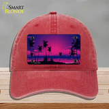 Sunset Pink Novelty License Plate Hat Unconstructed Cotton / Red