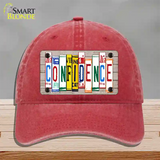 Confidence Wood License Plate Art Novelty License Plate Hat Unconstructed Cotton / Red