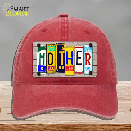 Mother Wood License Plate Art Novelty License Plate Hat Unconstructed Cotton / Red