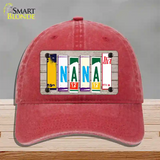 Nana Wood License Plate Art Novelty License Plate Hat Unconstructed Cotton / Red