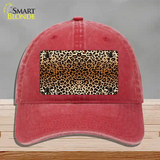 Cheetah Print Novelty License Plate Hat Unconstructed Cotton / Red