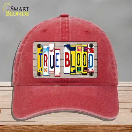 True Blood Wood License Plate Art Novelty License Plate Hat Unconstructed Cotton / Red