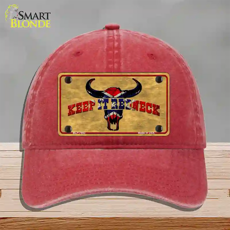 Keep It Redneck Novelty License Plate Hat Unconstructed Cotton / Red