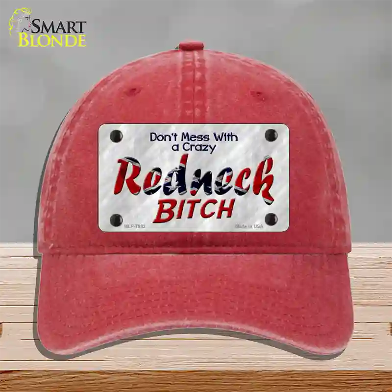 Dont Mess With Crazy Novelty License Plate Hat Unconstructed Cotton / Red