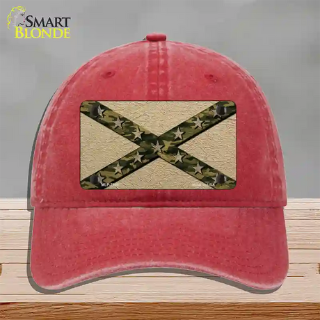 Confederate Stripes Camo Novelty License Plate Hat Unconstructed Cotton / Red