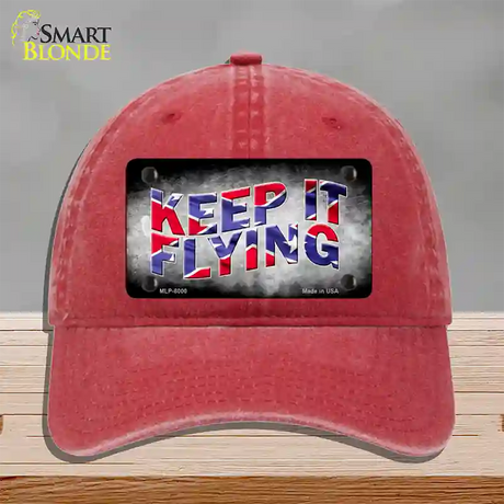 Keep It Flying Novelty License Plate Hat Unconstructed Cotton / Red