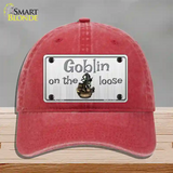 Goblin On The Loose Novelty License Plate Hat Unconstructed Cotton / Red