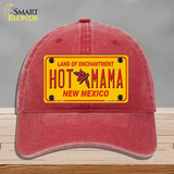 New Mexico Hot Mama Novelty License Plate Hat Unconstructed Cotton / Red