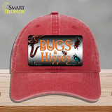 Bugs & Hisses Novelty License Plate Hat Unconstructed Cotton / Red