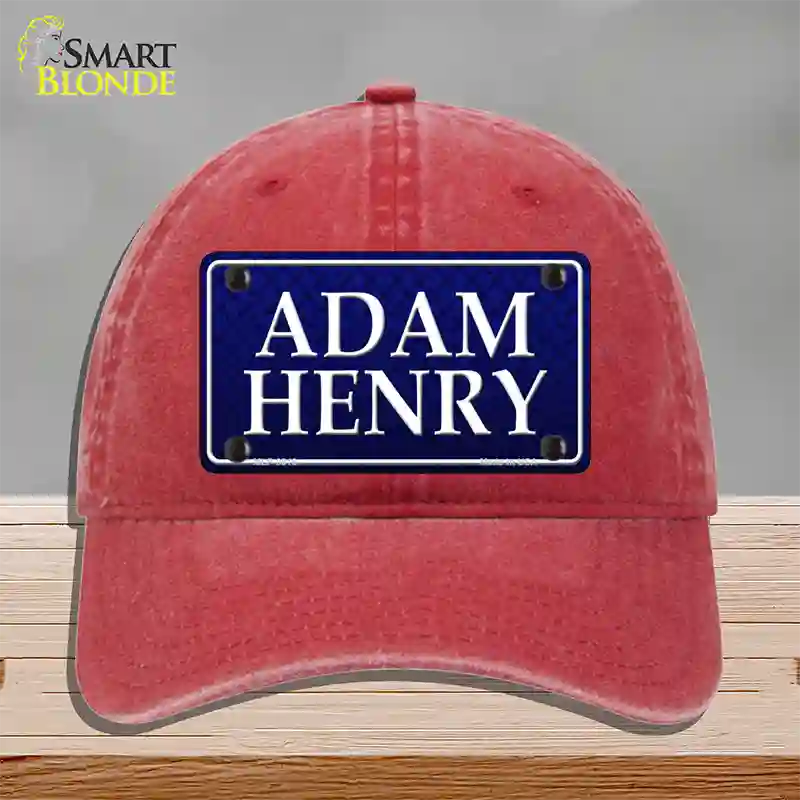 Adam Henry Novelty License Plate Hat Unconstructed Cotton / Red