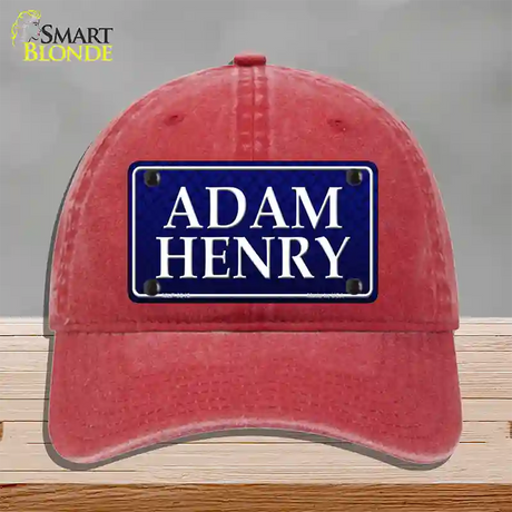 Adam Henry Novelty License Plate Hat Unconstructed Cotton / Red