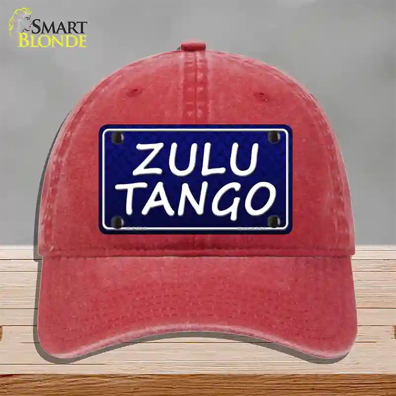 Zulu Tango Novelty License Plate Hat Unconstructed Cotton / Red