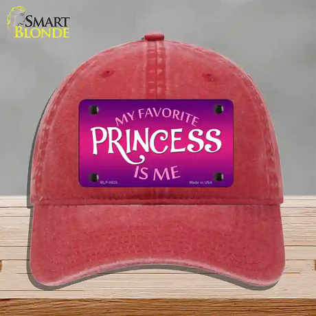 My Favorite Princess Is Me Novelty License Plate Hat Unconstructed Cotton / Red