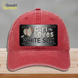 This Girl Loves Her White Sox Novelty License Plate Hat Unconstructed Cotton / Red