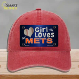 This Girl Loves Her Mets Novelty License Plate Hat Unconstructed Cotton / Red