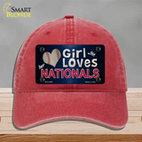 This Girl Loves Her Nationals Novelty License Plate Hat Unconstructed Cotton / Red