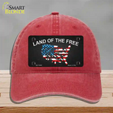 Land Of The Free Novelty License Plate Hat Unconstructed Cotton / Red