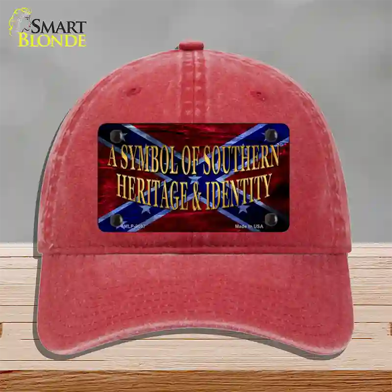 Symbol Of Southern Heritage Novelty License Plate Hat Unconstructed Cotton / Red