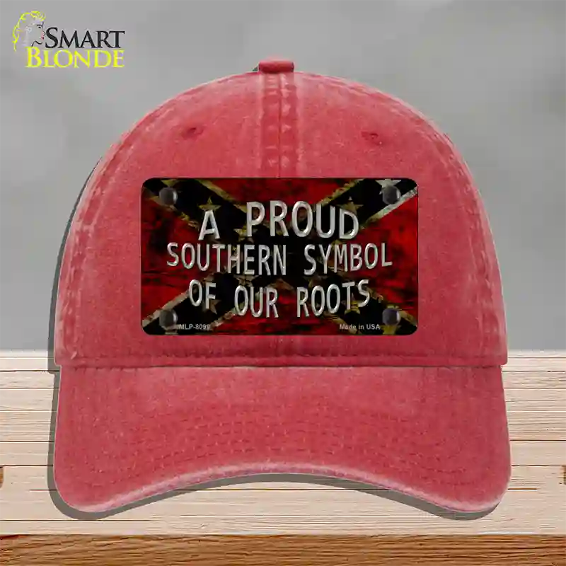 Symbol Of Our Roots Novelty License Plate Hat Unconstructed Cotton / Red