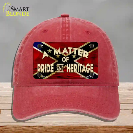 Matter Of Pride Novelty License Plate Hat Unconstructed Cotton / Red