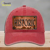 Historic Novelty License Plate Hat Unconstructed Cotton / Red