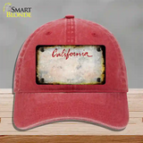 California Rusty Blank Novelty License Plate Hat Unconstructed Cotton / Red