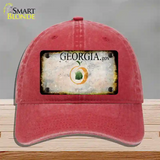 Georgia Rusty Blank Novelty License Plate Hat Unconstructed Cotton / Red