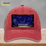 Inidana Rusty Blank Novelty License Plate Hat Unconstructed Cotton / Red