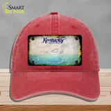 Kentucky Rusty Blank Novelty License Plate Hat Unconstructed Cotton / Red