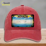 Nevada Rusty Blank Novelty License Plate Hat Unconstructed Cotton / Red