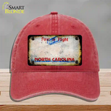 North Carolina Rusty Blank Novelty License Plate Hat Unconstructed Cotton / Red