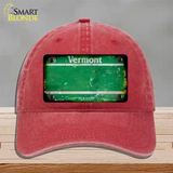 Vermont Rusty Blank Novelty License Plate Hat Unconstructed Cotton / Red