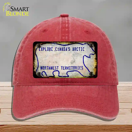 Northwest Territories Rusty Blank Novelty License Plate Hat Unconstructed Cotton / Red