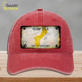 Guam Rusty Blank Novelty License Plate Hat Unconstructed Cotton / Red