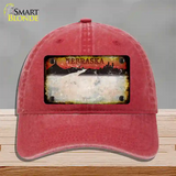 Nebraska Amber Rusty Blank Novelty License Plate Hat Unconstructed Cotton / Red