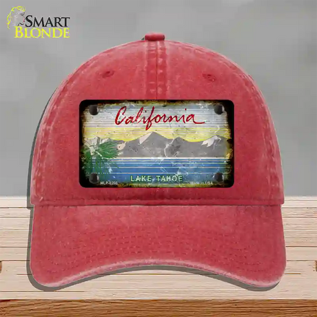 California Lake Tahoe Rusty Blank Novelty License Plate Hat Unconstructed Cotton / Red