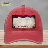 Colorado Red Rusty Blank Novelty License Plate Hat Unconstructed Cotton / Red