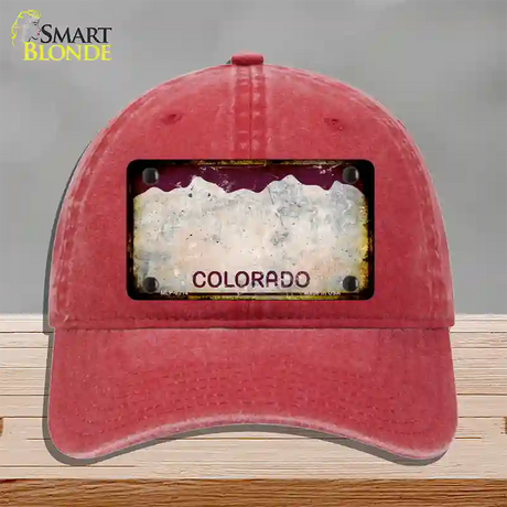 Colorado Red Rusty Blank Novelty License Plate Hat Unconstructed Cotton / Red