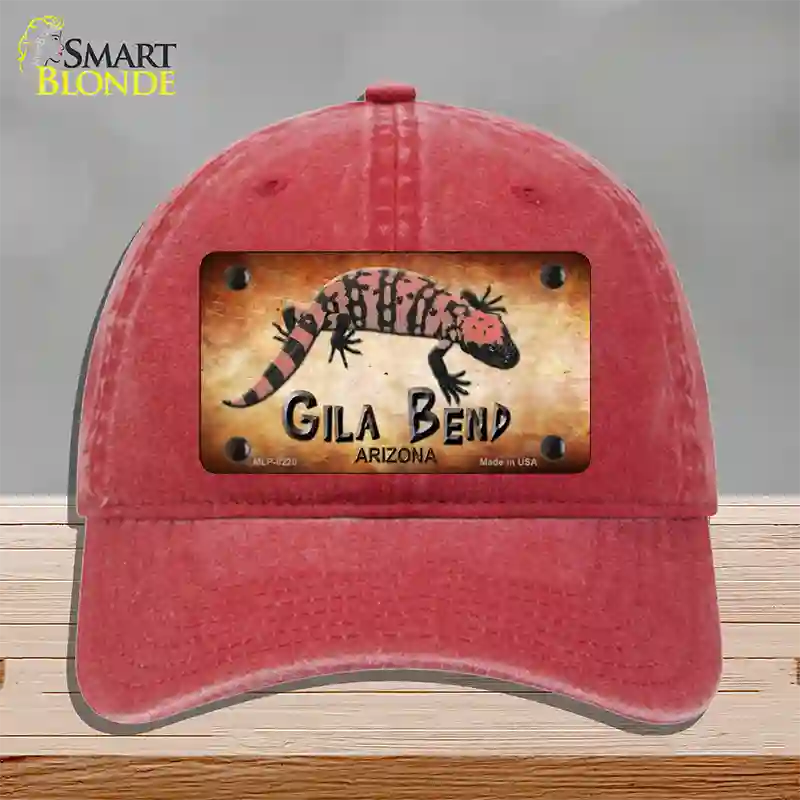 Gila Bend Gila Monster Novelty License Plate Hat Unconstructed Cotton / Red