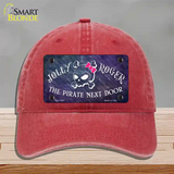 The Pirate Next Door Novelty License Plate Hat Unconstructed Cotton / Red