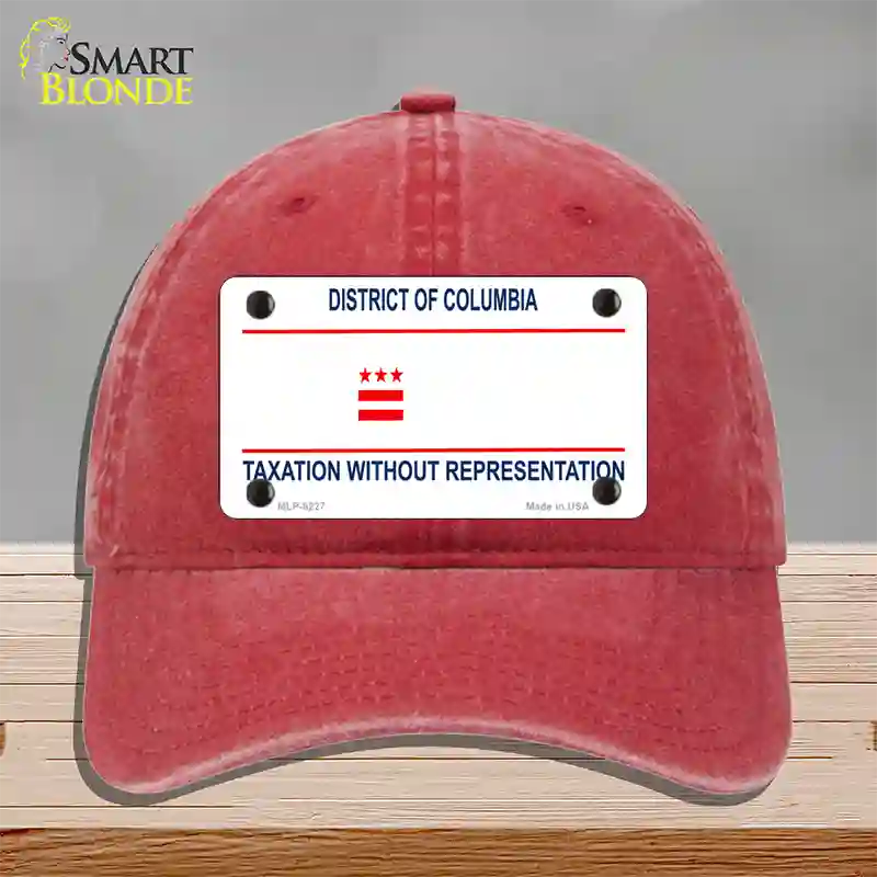 Taxation Without Representation Novelty License Plate Hat Unconstructed Cotton / Red