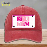 Hope Breast Cancer Ribbon Novelty License Plate Hat Unconstructed Cotton / Red