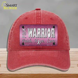 Pink Warrior Novelty License Plate Hat Unconstructed Cotton / Red