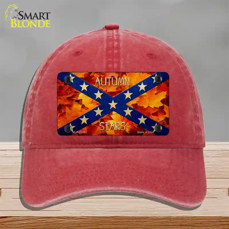 Autumn Stars Novelty License Plate Hat Unconstructed Cotton / Red