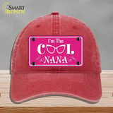 Im The Cool Nana Novelty License Plate Hat Unconstructed Cotton / Red